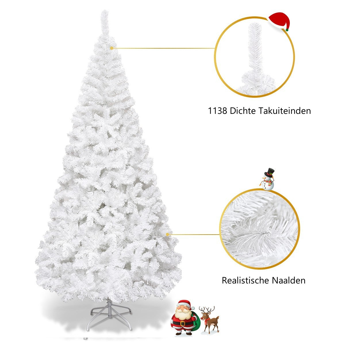 LIVSK Kunstkerstboom - Milieuvriendelijk PVC - Metalen Standaard - Eenvoudige Montage - Geschikt voor Binnen & Buiten - 150 cm -