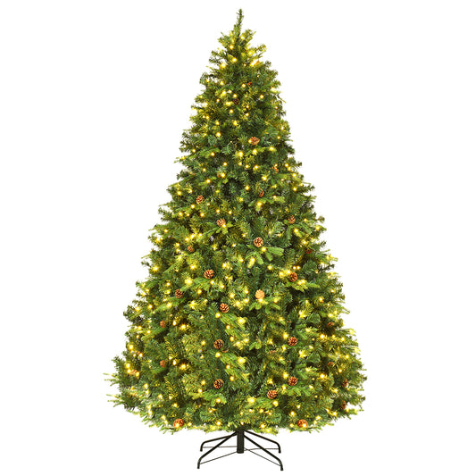 LIVSK Decoratieve Kunstkerstboom 240 cm - LED Verlichting - Dichte Takken - Metalen Standaard - Herbruikbaar - Groen