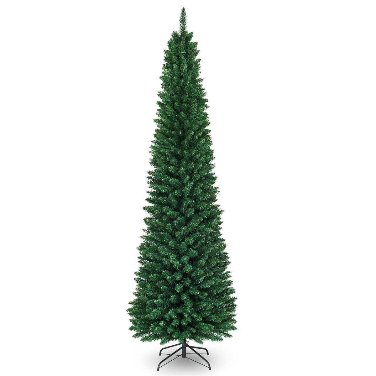 LIVSK Kunstmatige Kerstboom - Dichte PVC-naalden - Dun Potloodontwerp - Stevige Metalen Standaard - 1000 Takuiteinden - Groen