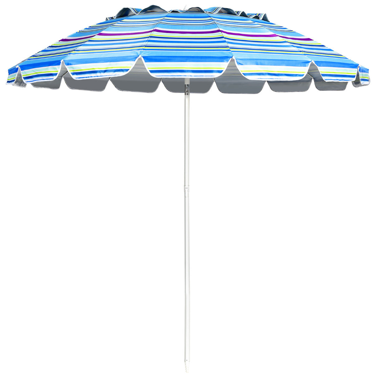 LIVSK Strandparasol Aluminium - UPF 50+ Bescherming - Kantelmechanisme - Stevig Stalen Frame - Luchtventilatie - 2,2 m - Blauw