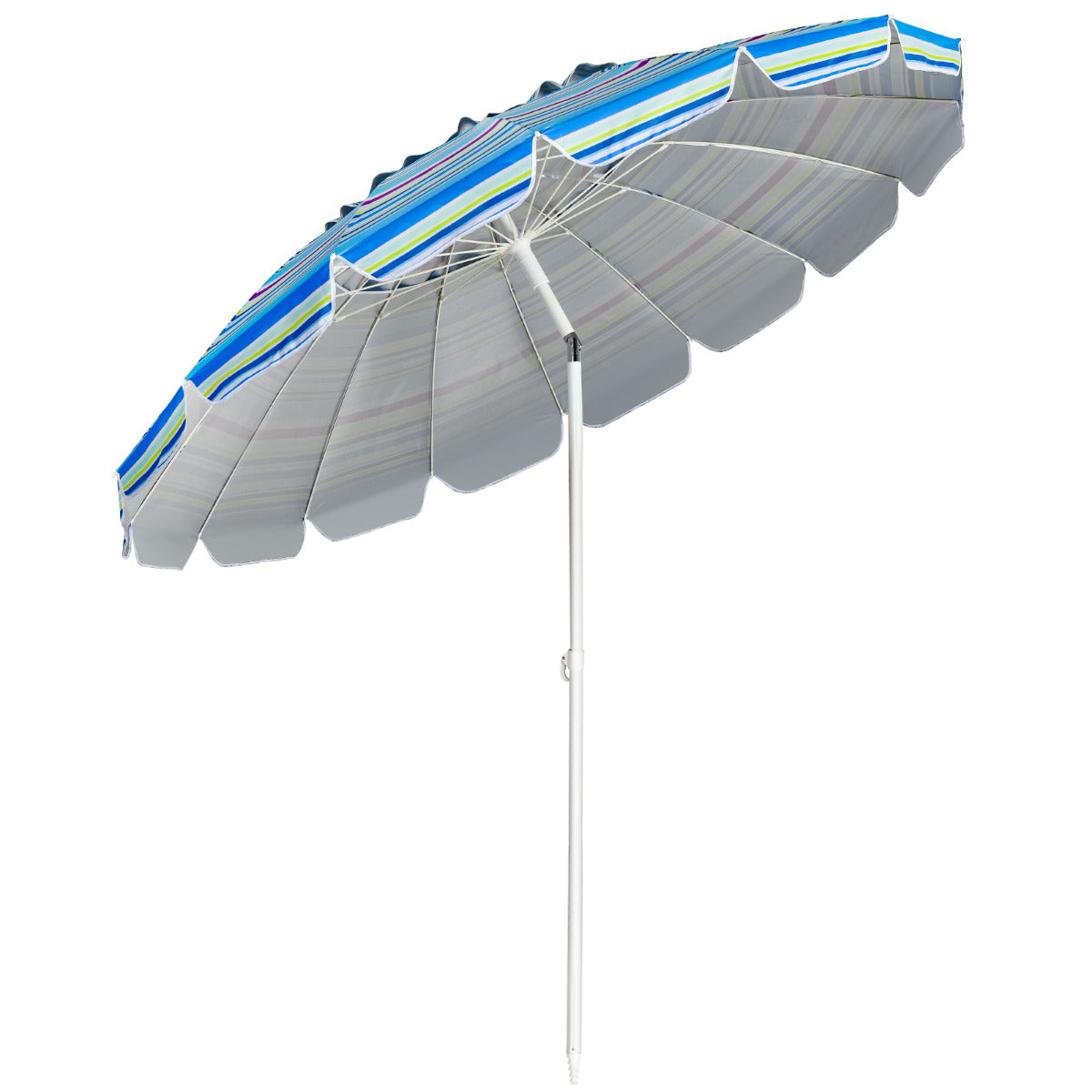 LIVSK Strandparasol Aluminium - UPF 50+ Bescherming - Kantelmechanisme - Stevig Stalen Frame - Luchtventilatie - 2,2 m - Blauw