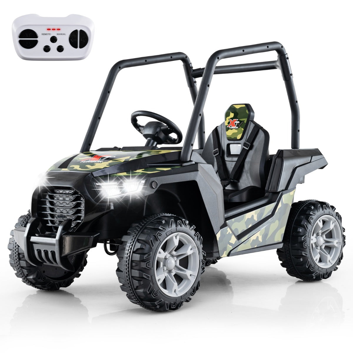 LIVSK Elektrische Buggy voor Kinderen 3-8 Jaar - Afstandsbediening - 3 Snelheden - Veiligheidsgordel - Muziek en LED-Verlichting