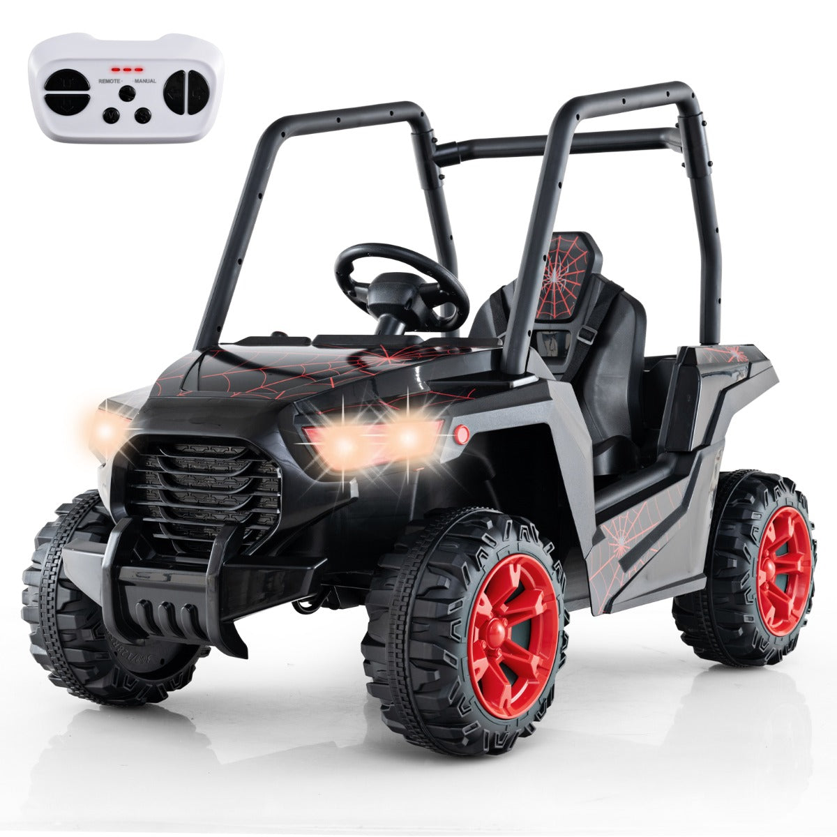 LIVSK Elektrische Buggy Voertuig - Afstandsbediening - 3 Snelheden - Veerophangingen - Veiligheidsgordel - Tot 30 kg - Zwart +