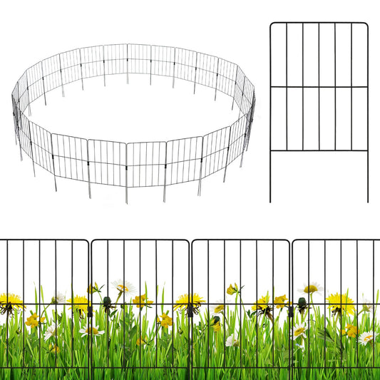 LIVSK Decoratieve Tuinafscheidingen - Set van 25 - Roestbestendig - Flexibel Ontwerp - Gereedschaploze Montage - Zwart