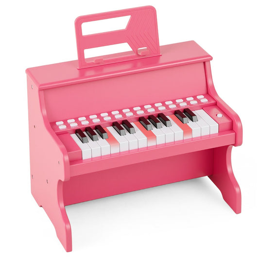 Livsk costway 25 toetsen digitale piano voor kinderen mini elektronische piano houten piano roze 1