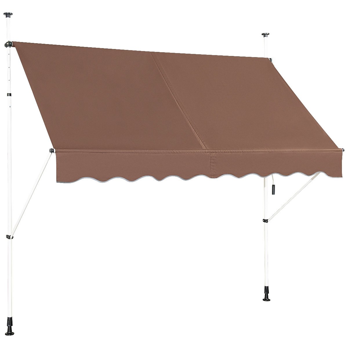 LIVSK Uitschuifbare Markies - Weerbestendig Polyester - Aluminium Frame - Handmatig Verstelbaar - 200-300 cm - Bruin