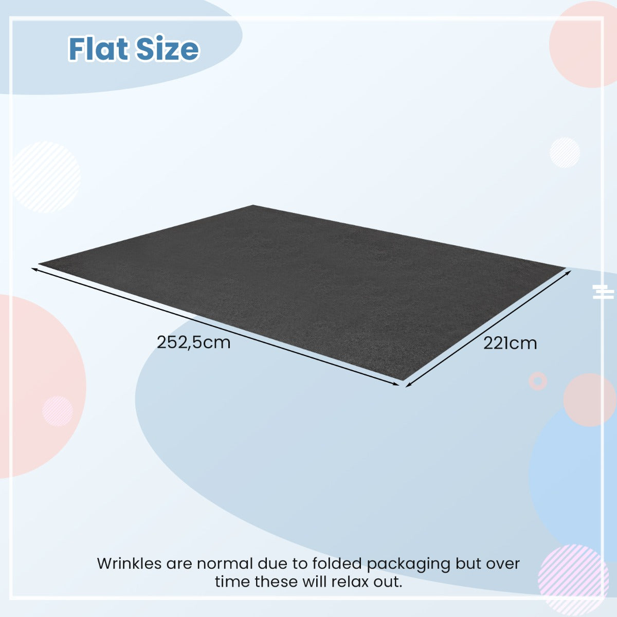 LIVSK Garagevloermat - Waterdicht en Antislip - Bescherming tegen Vloeistoffen - Makkelijk Onderhoud - 252,5 x 221 cm - Grijs
