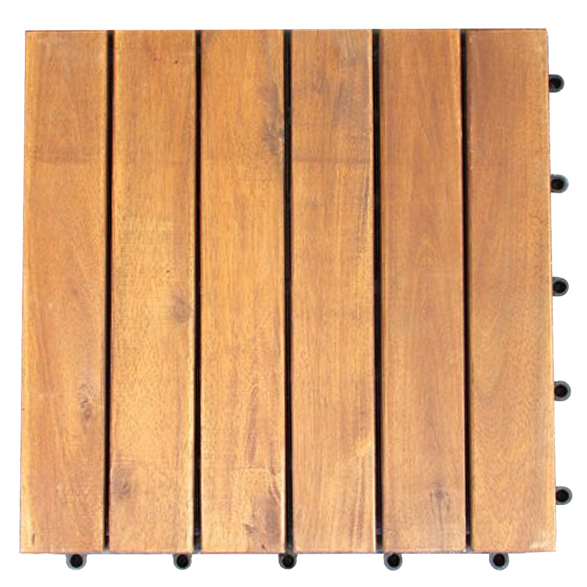 Livsk costway 27 stuks houten tegels balkonvloeren wpc terrasplanken acaciahout 30 x 30 x 24 cm gereedschapsvrije montage gestreept patroon