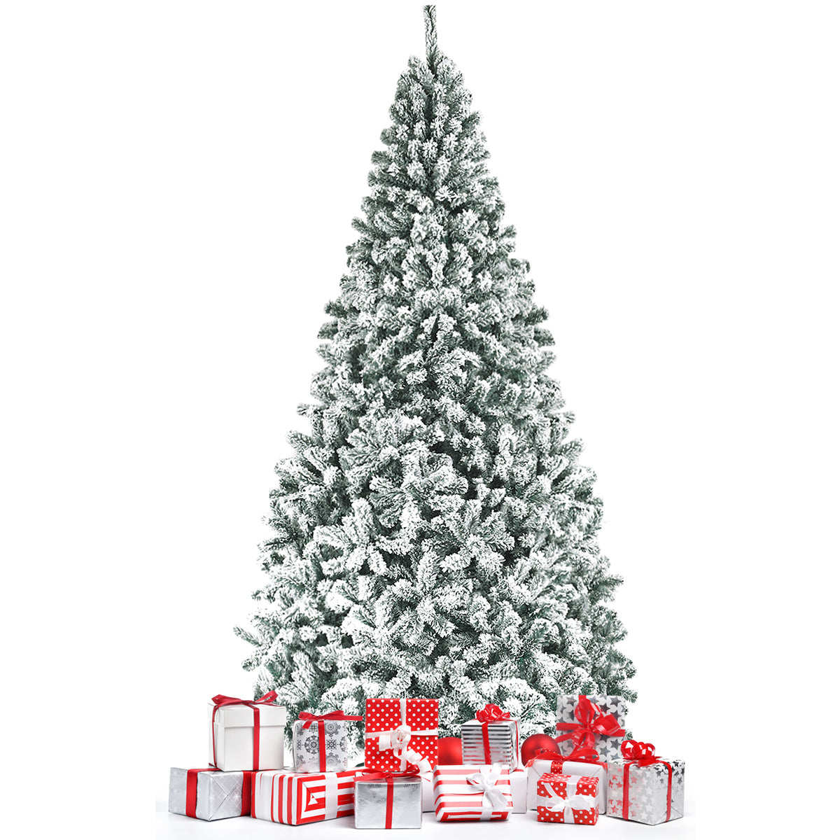 LIVSK Niet-verlichte Kunstkerstboom 270 cm - Sneeuweffect - 1010 Takpunten - Opvouwbaar - Duurzame Standaard - Groen