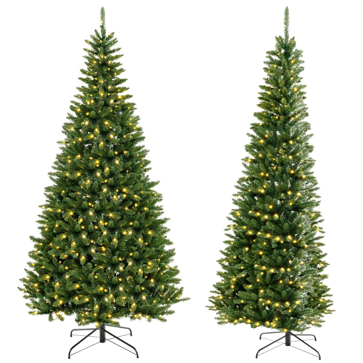 LIVSK Hoekkerstboom - 270° Ontwerp - 1137 Takken - 360 LED-lampjes - Vlamvertragend PVC - 240 cm - Groen