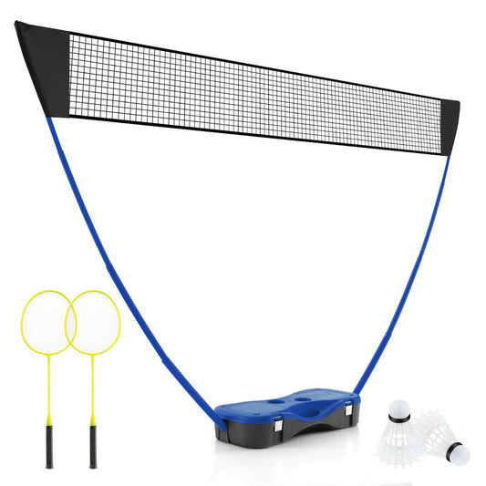 LIVSK Badmintonset - Inclusief Net, 2 Rackets en 2 Shuttlecocks - Eenvoudige Installatie - Draagbaar - Blauw