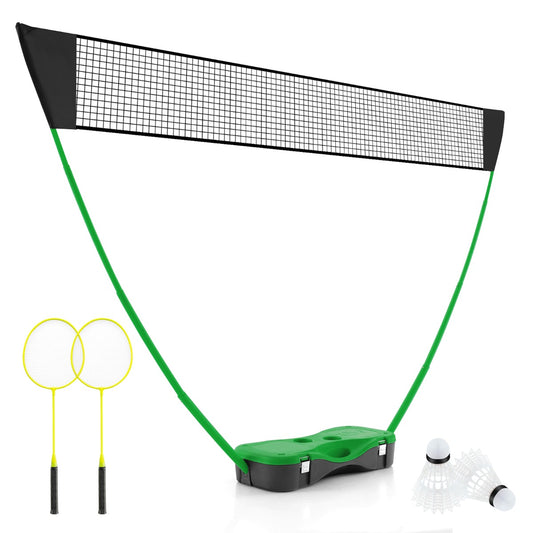 LIVSK Badmintonset - Draagbaar Net en Rackets - PE Materiaal - Eenvoudige Installatie - Tot 80 kg - Groen