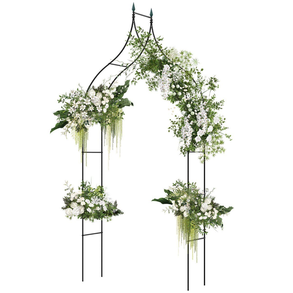 LIVSK Booglatwerk - Gotisch Design voor Klimplanten - Roestbestendig Metaal - Eenvoudige Installatie - 125 x 39 x 287 cm - Zwart