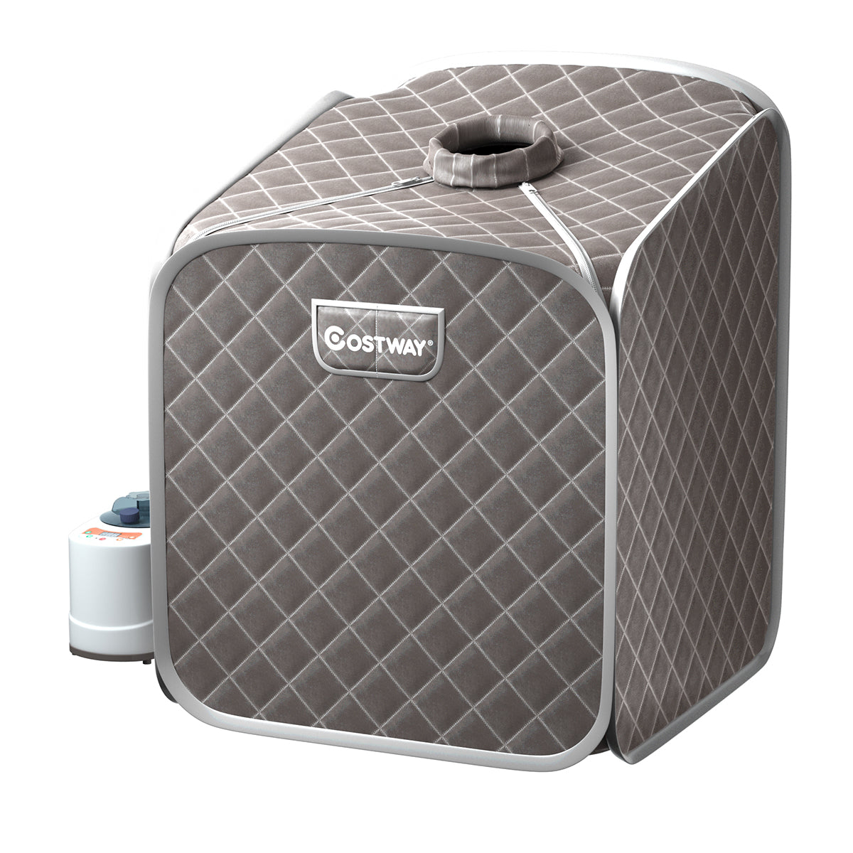 LIVSK Draagbare Stoomsauna - 9 Temperatuurniveaus - Afstandsbediening - Voetmassagerollers - Inclusief Accessoires - Grijs