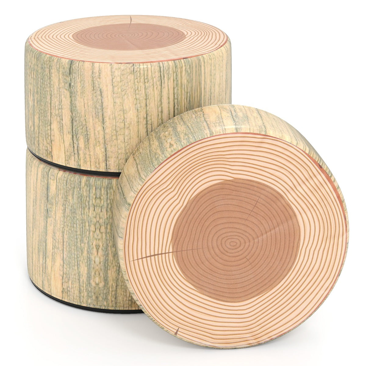 Livsk costway 3 delige boomstronk krukkenset ronde krukken natuurlijke decoratie verschillende hoogtes naturel