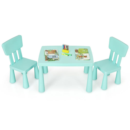 LIVSK Kinderset met Tafel en 2 Stoelen - Ergonomisch en Veilig - Eenvoudig te Monteren - Voor Kinderen van 1-7 Jaar - Groen