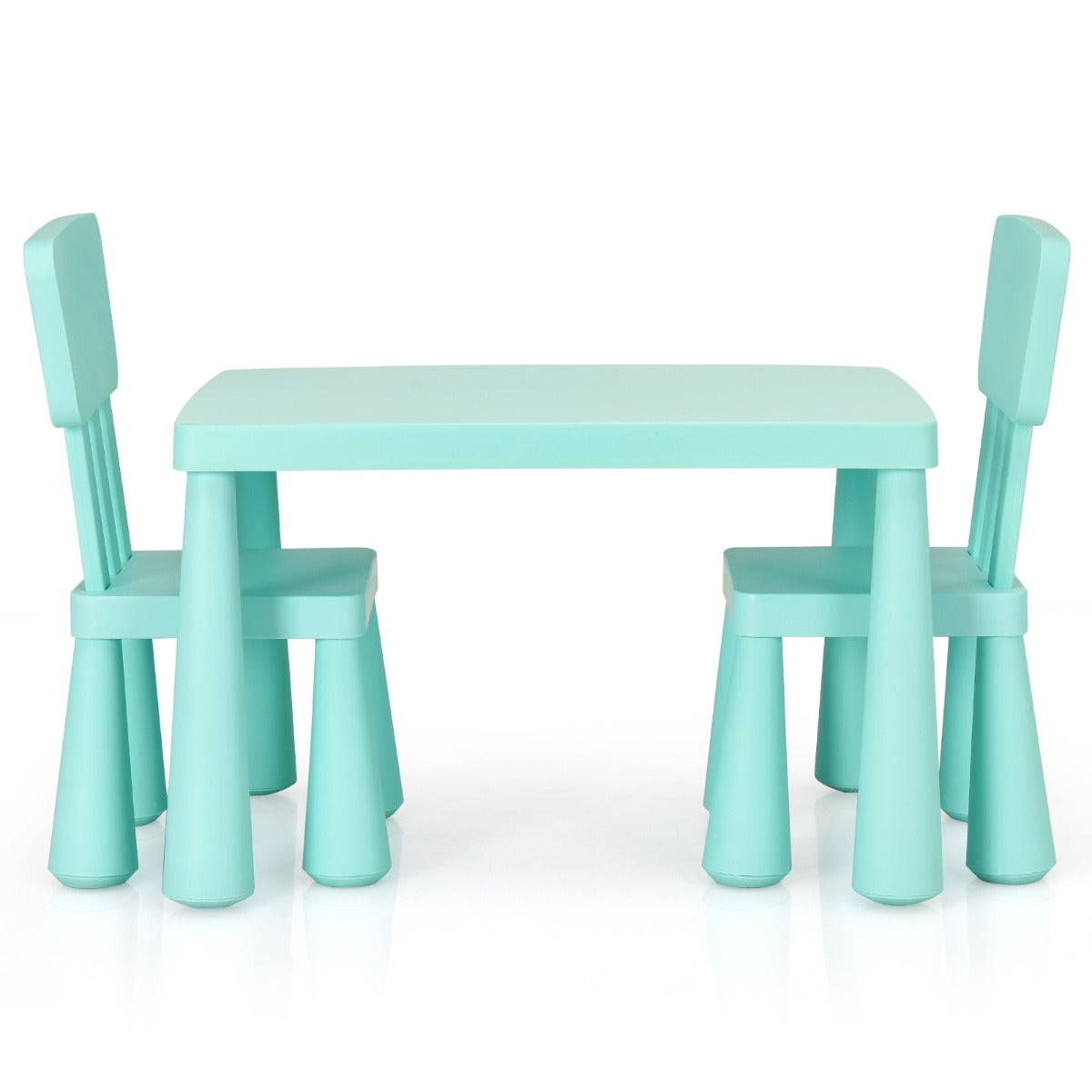 LIVSK Kinderset met Tafel en 2 Stoelen - Ergonomisch en Veilig - Eenvoudig te Monteren - Voor Kinderen van 1-7 Jaar - Groen
