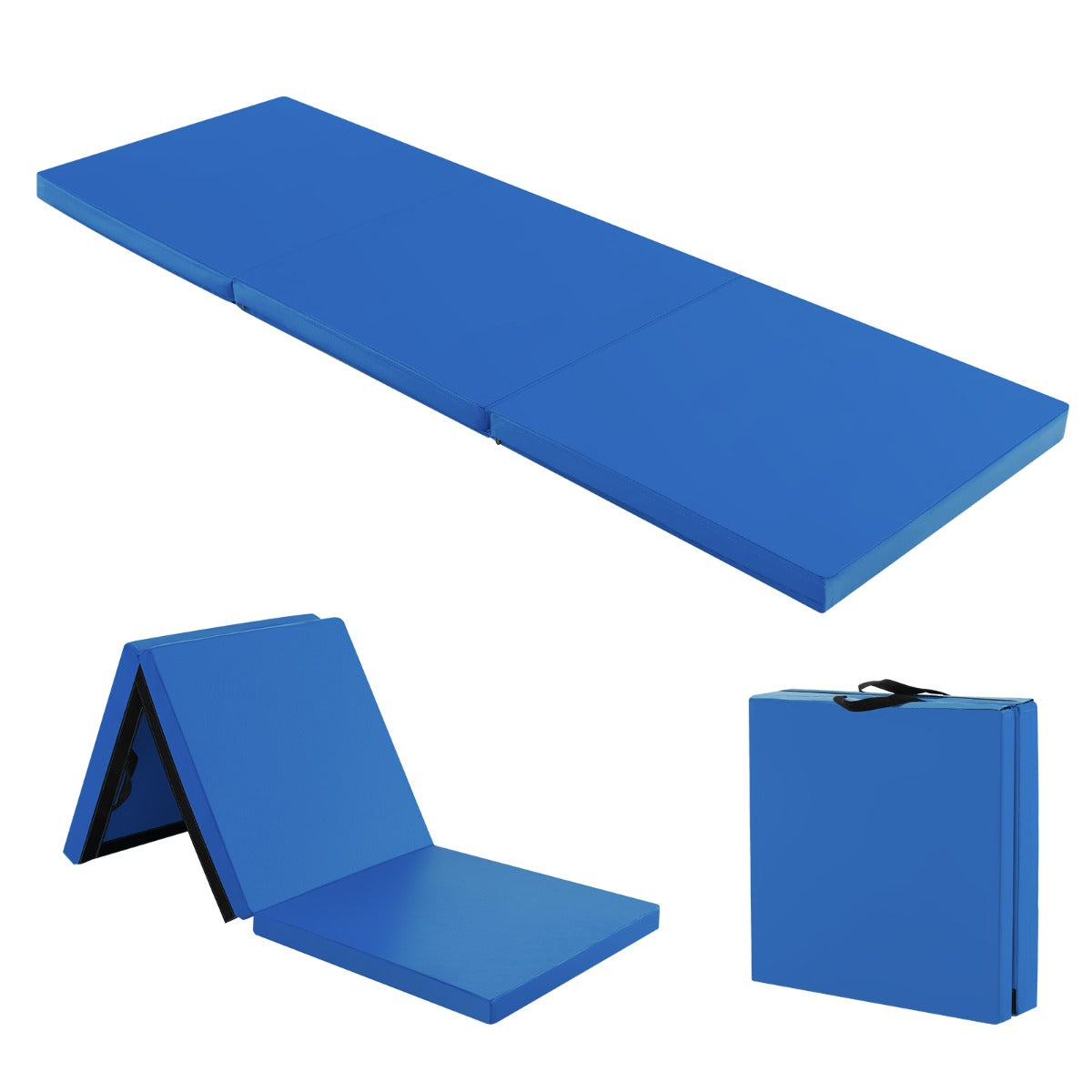LIVSK Fitnessmat - Lichtgewicht en Opvouwbaar - Ergonomisch Ontwerp - Waterdicht - Voor Yoga en Oefeningen - 180 x 60 x 5 cm -