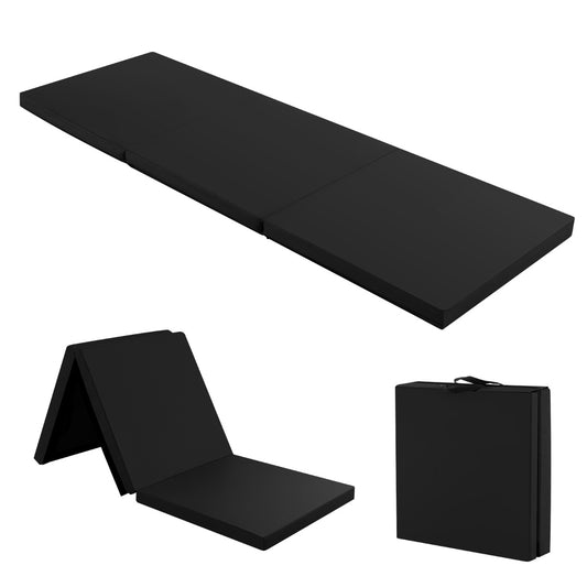 LIVSK Opvouwbare Oefenmat - Lichtgewicht - Ergonomisch - Klittenband - Voor Yoga en Pilates - 180 x 60 x 5 cm - Zwart