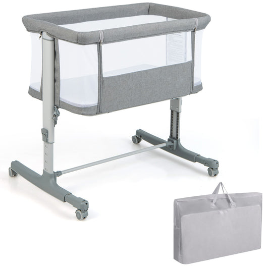 LIVSK 3-in-1 Co-Sleeper - Verstelbare Hoogte - Draagtas - Verplaatsbaar - Tot 9 kg - Donkergrijs