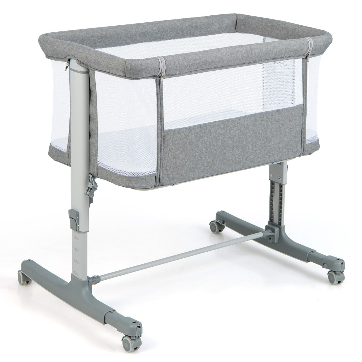 LIVSK 3-in-1 Co-Sleeper - Verstelbare Hoogte - Draagtas - Verplaatsbaar - Tot 9 kg - Donkergrijs