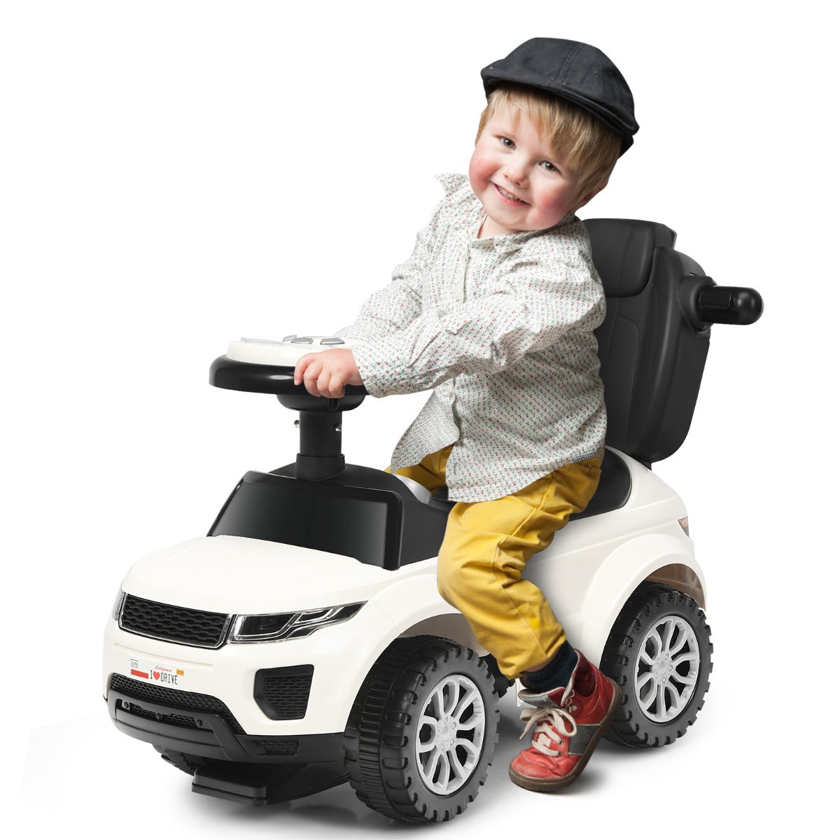 LIVSK 3-in-1 Duwwagen - Kinderwagen, Loopauto en Looprek - Veiligheidshekjes - Verborgen Opbergruimte - Tot 25 kg - Roze