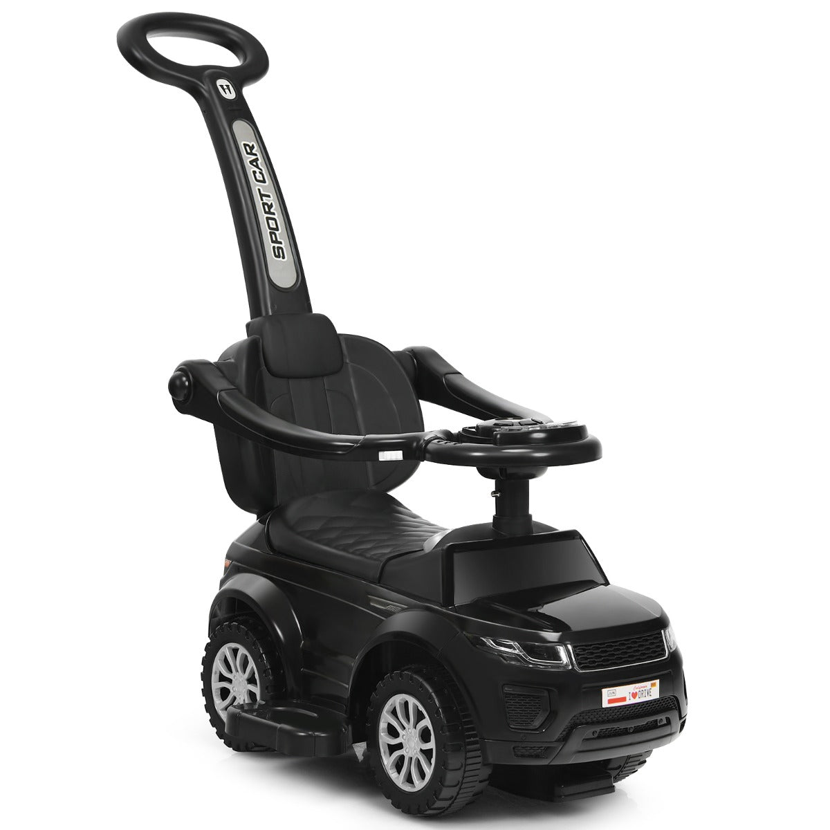 LIVSK 3-in-1 Duwwagen - Multifunctioneel met Afneembare Duwstang - Veiligheidshekjes - Opbergruimte - Tot 25 kg - Roze