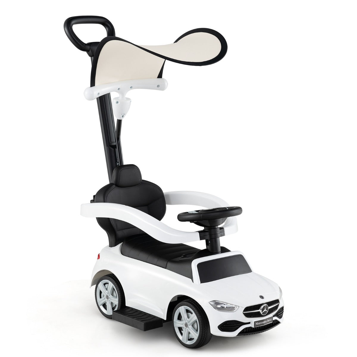 LIVSK 3-in-1 Loopauto - Kinderwagen, Loopauto, Duwauto - Interactief Stuur met Geluid - Veilig en Duurzaam - Voor 18-36 maanden -