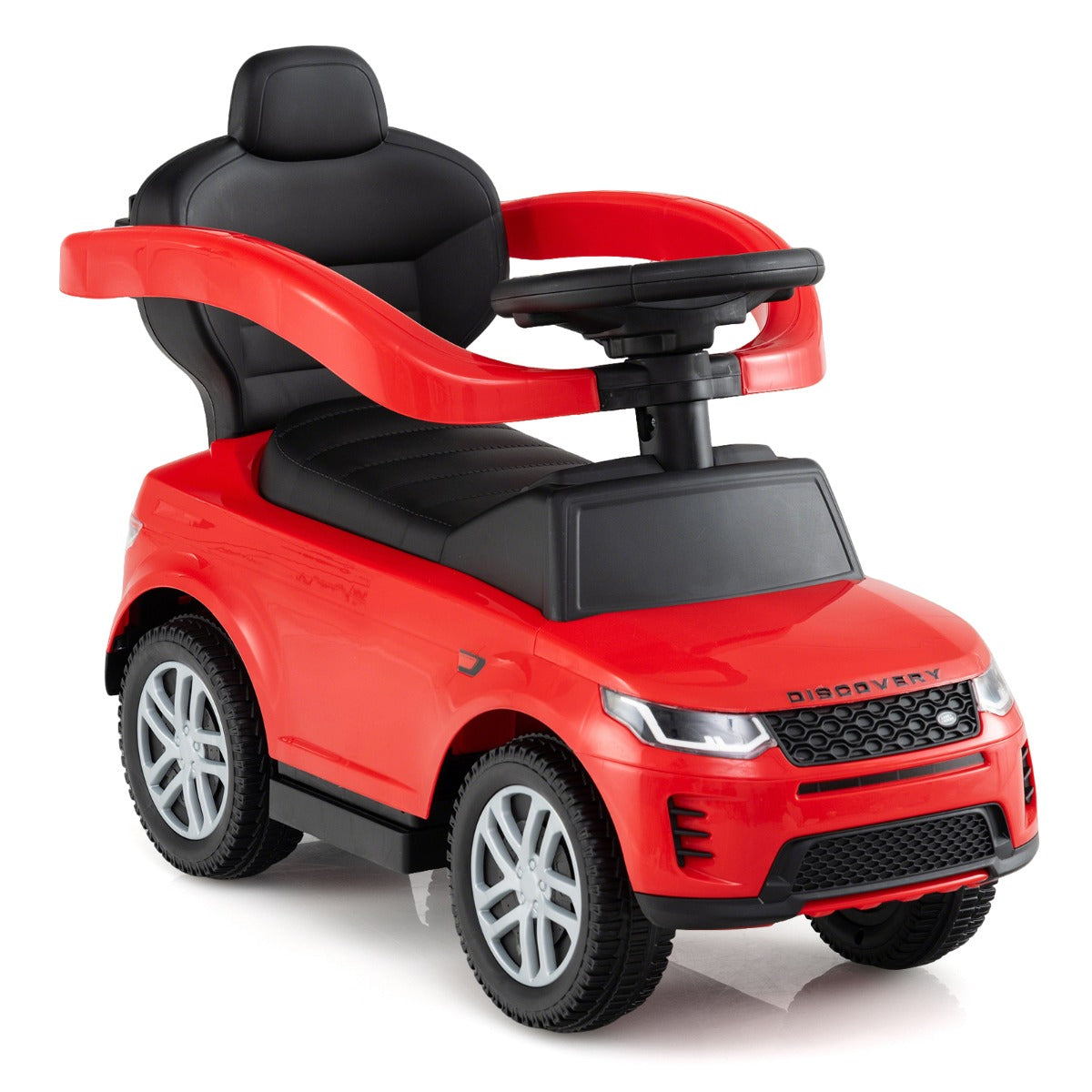 LIVSK Peuterkinderwagen - Inklapbaar van Duw- naar Loopwagen - Slijtvaste Wielen - Stuur met Geluiden - Tot 25 kg - Rood