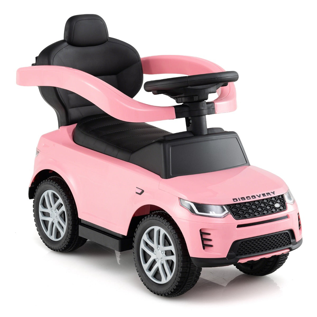 LIVSK 3-in-1 Loopauto voor Peuters - Duwwagen, Glijauto, Inklapbare Voetsteunen - Slijtvaste Wielen - 18-36 maanden - Roze