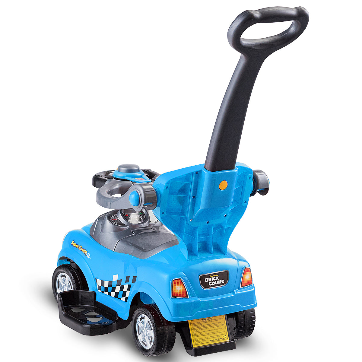 LIVSK 3-in-1 Glijauto voor Peuters - Kinderwagen, Loopauto en Zitauto - Veiligheid met Leuningen - Opbergruimte - Blauw
