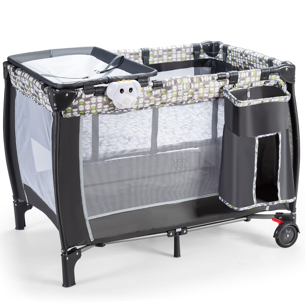 LIVSK Draagbare Speeltuin voor Baby's - Afneembaar Net met Speelgoedbar - Muziekspeler met Licht - Opvouwbaar - 102 x 71 x 111 cm