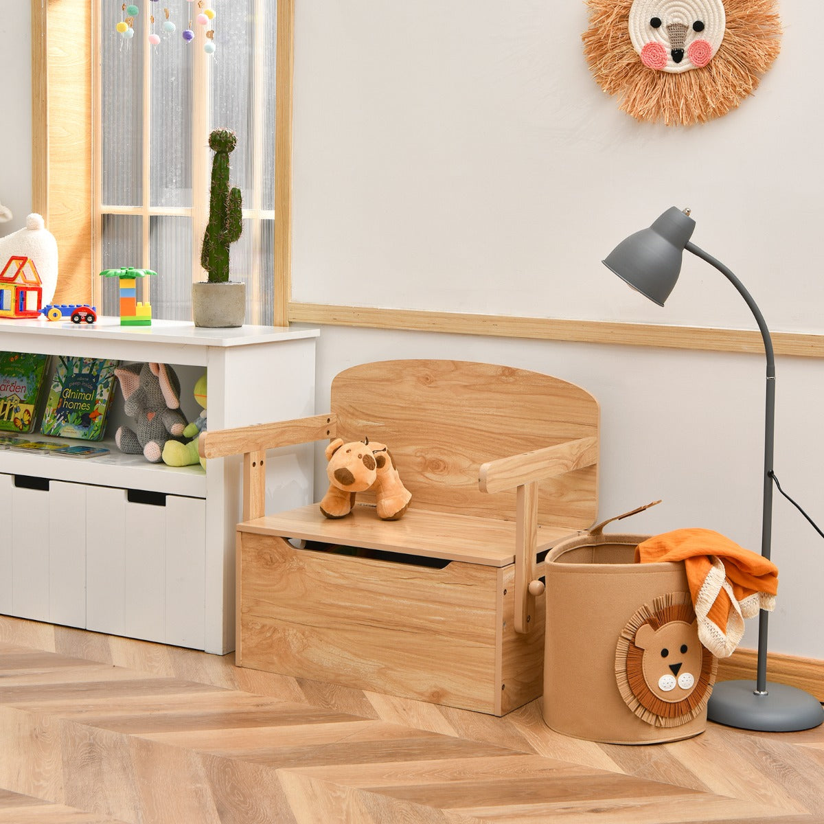 LIVSK 3-in-1 Activiteitenset voor Kinderen - Tafel, Stoel en Opbergdoos - Veilig MDF - Gemakkelijk te Monteren - Natuurlijk