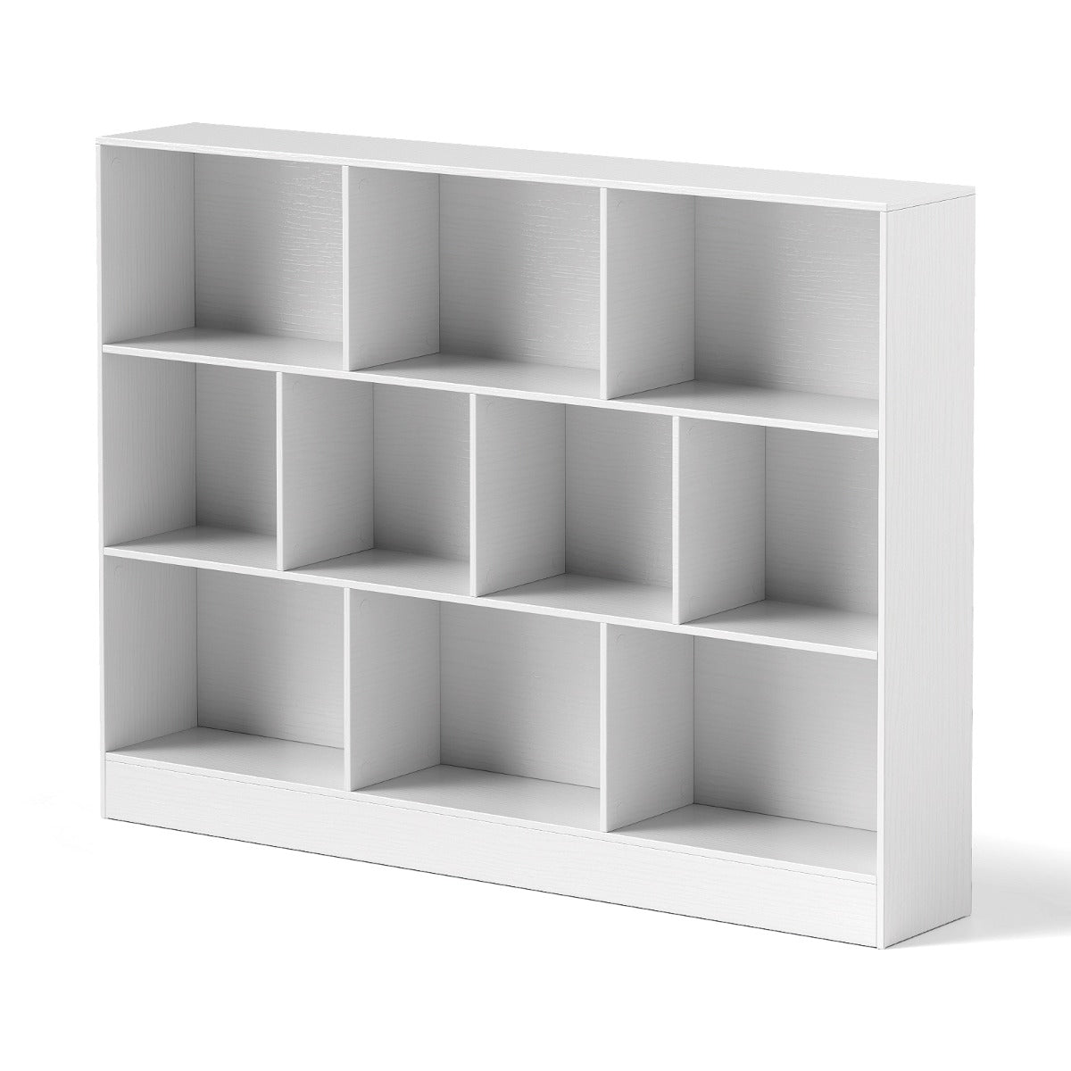 LIVSK Boekenplank met 10 Vakken - Duurzaam MDF - 170 kg Draagvermogen - Inclusief Kantelbeveiligingen - 140 x 24 x 104 cm - Wit