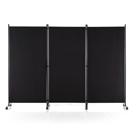 LIVSK Kamerscherm op Wielen - Vrijstaand met 3 Panelen - Duurzaam Polyester - Flexibel en Verplaatsbaar - 262 x 30 x 180 cm -