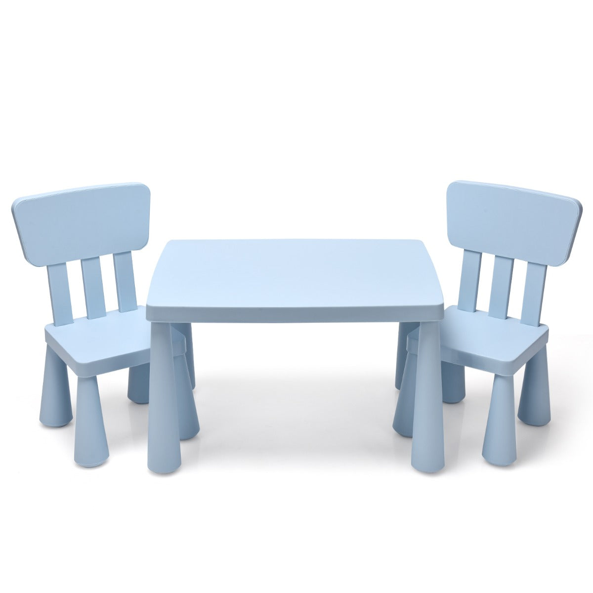 LIVSK Multifunctionele Kinderset - 1 Tafel en 2 Stoelen - Ergonomisch en Veilig - Draagvermogen 50 kg - Blauw
