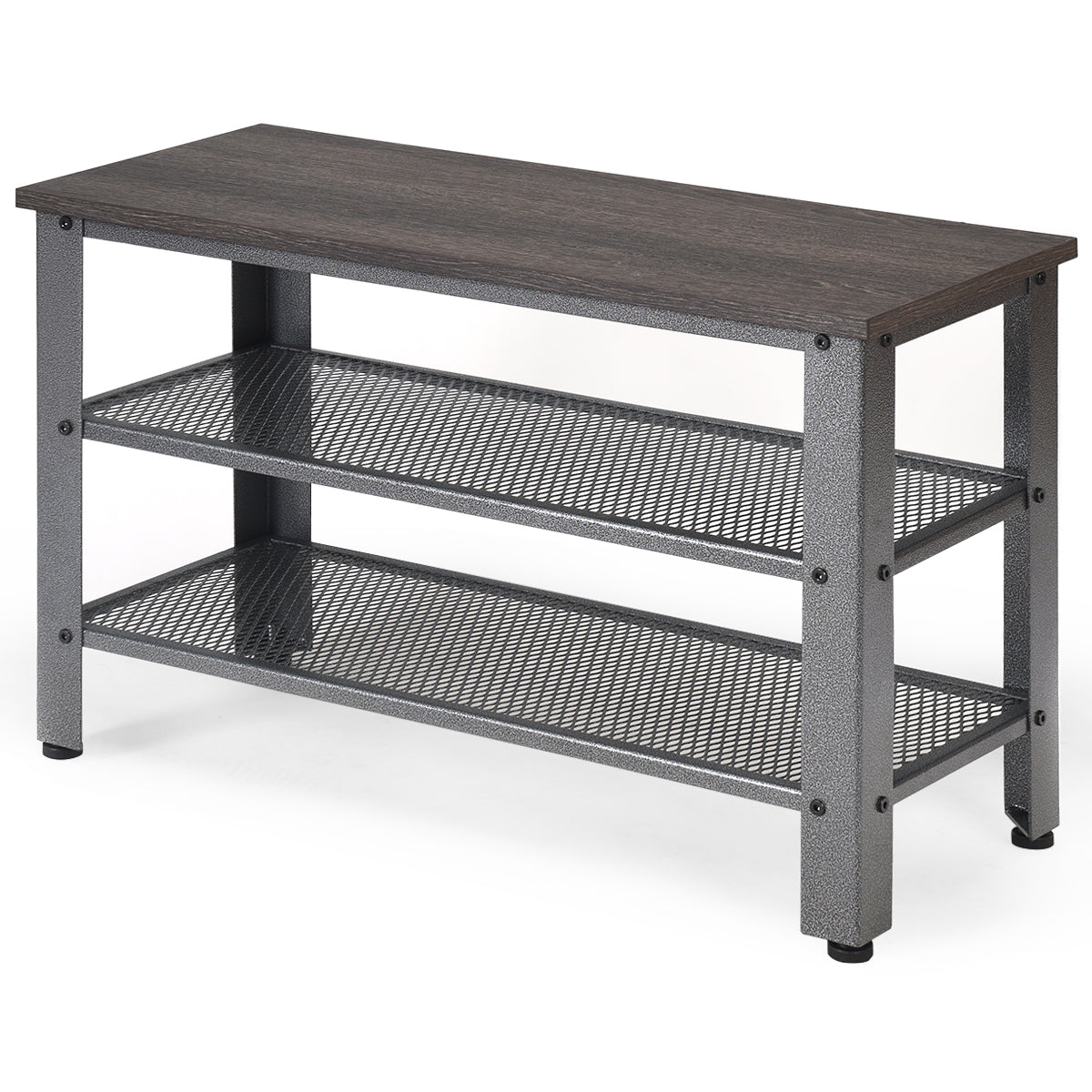 LIVSK Multifunctioneel Schoenenrek - 3-laags - Afneembare Planken - Waterbestendig - Tot 40 kg - 73 x 30 x 45 cm - Grijs