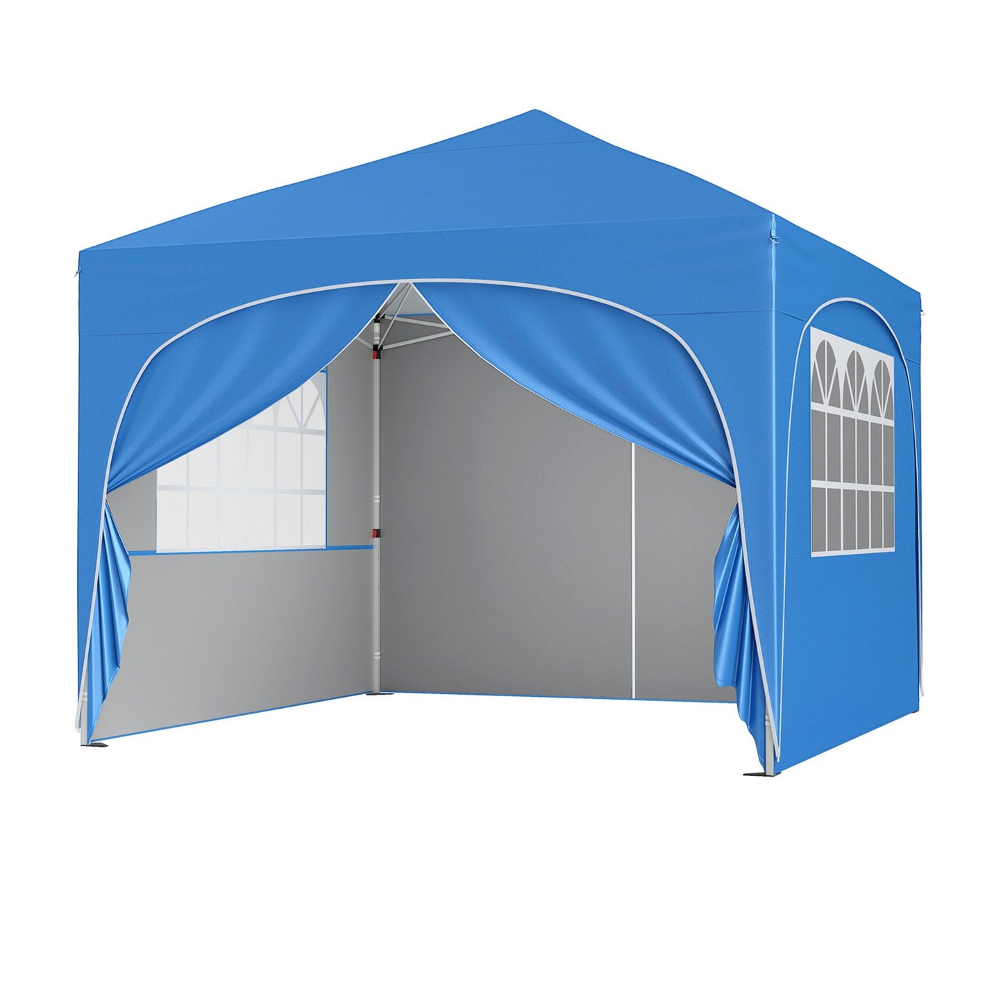 LIVSK Opvouwbare Partytent met Pop-up Structuur - 4 Verwijderbare Zijwanden - 300 x 300 x 286 cm - Inclusief Haringen en Ankers -