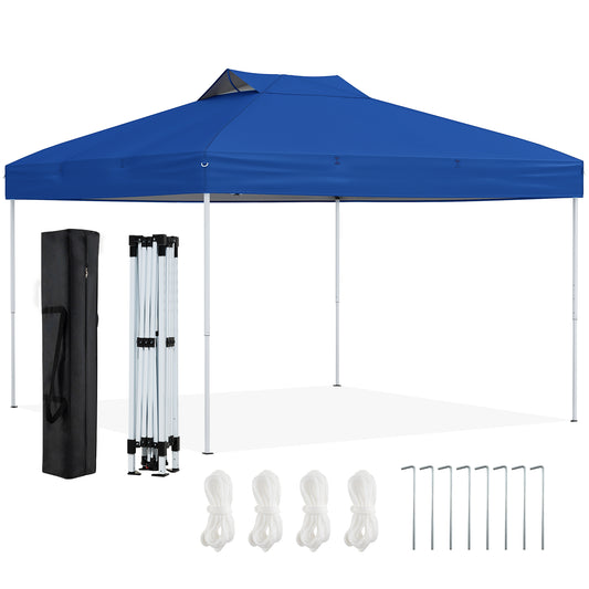 LIVSK Pop-up-paviljoen - Waterdicht met UV-bescherming 50+ - Eenvoudige montage - Draagbaar - 295 x 295 x 255-275 cm - Blauw