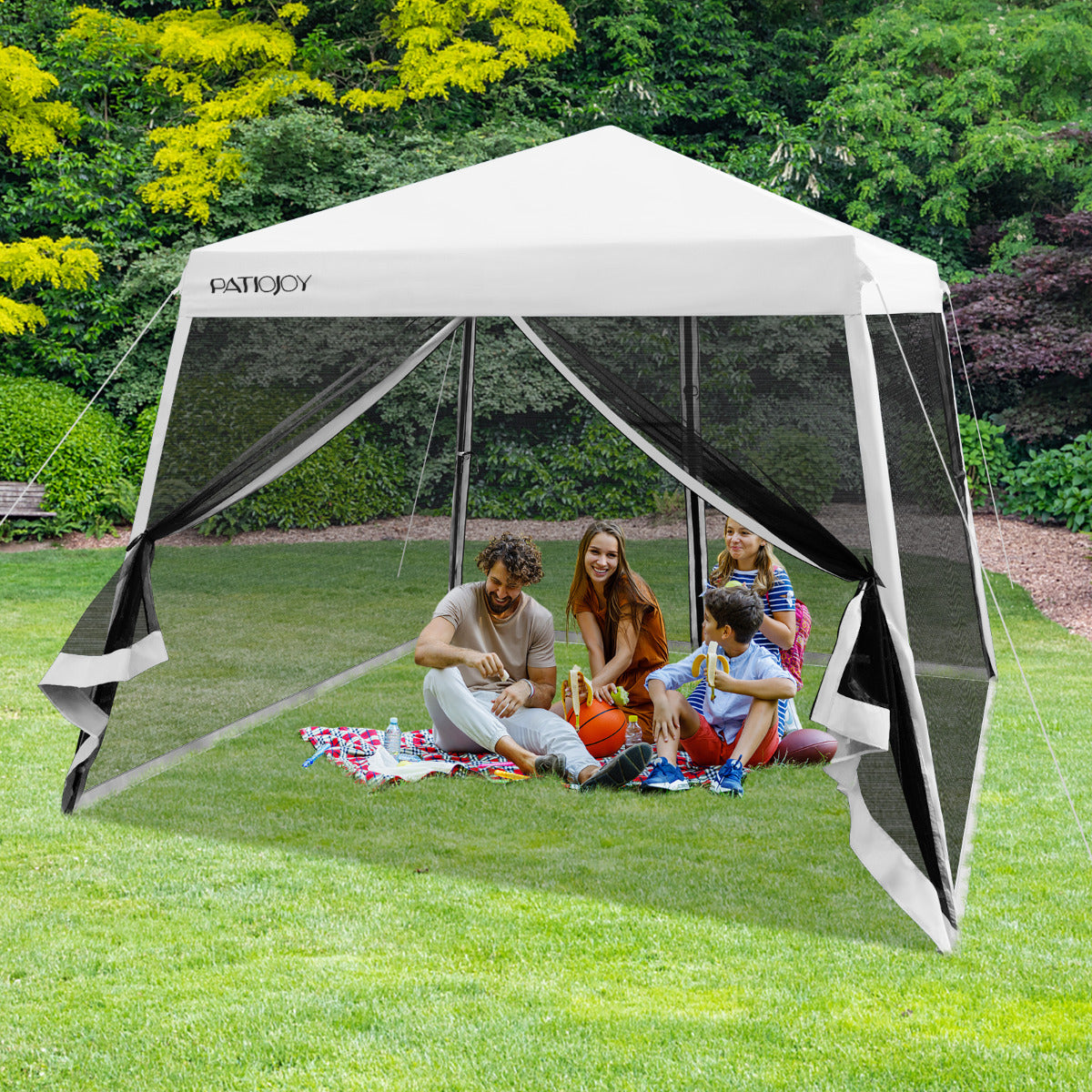 LIVSK Pop-up Paviljoen 3x3m - Ademend Muggennet - Verstelbare Hoogte - Windbestendig - Inclusief Draagtas - Grijs
