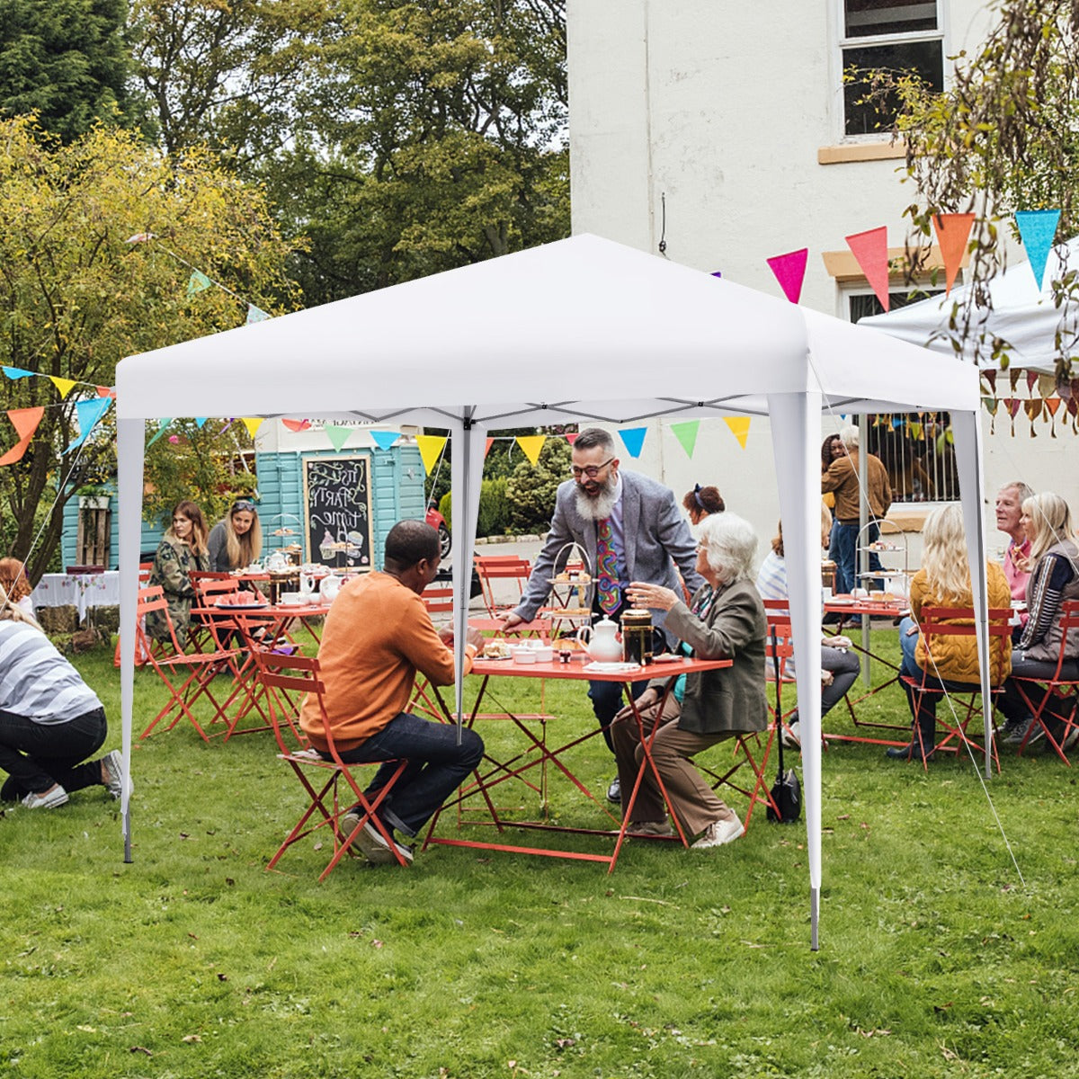 LIVSK Pop-up Paviljoen - Verstelbaar in Hoogte - Waterdicht - Eenvoudig Op te Zet - 9 m² Schaduw - Draagtas - 295 x 295 x 249-255