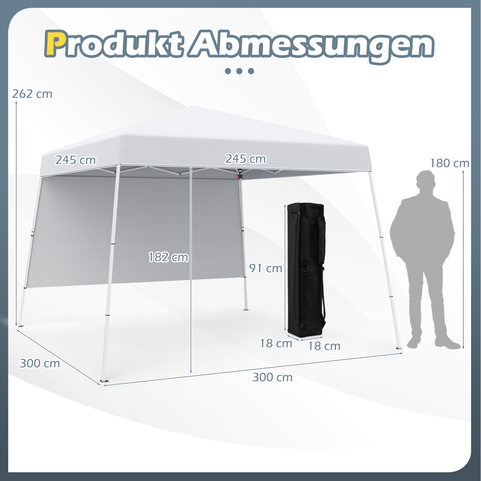 LIVSK Pop-up Paviljoen 3 x 3 m - Waterdicht - Zonbescherming - Eenvoudige Montage - Inclusief Rugzak - Wit