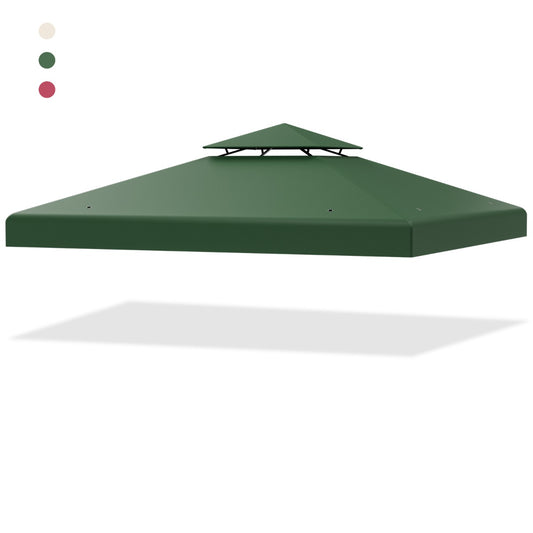 LIVSK Vervangende Prieelhoes 300 x 300 cm - Waterdicht Polyester - Dubbellaags voor Ventilatie - Klittenbandsluitingen - Beige