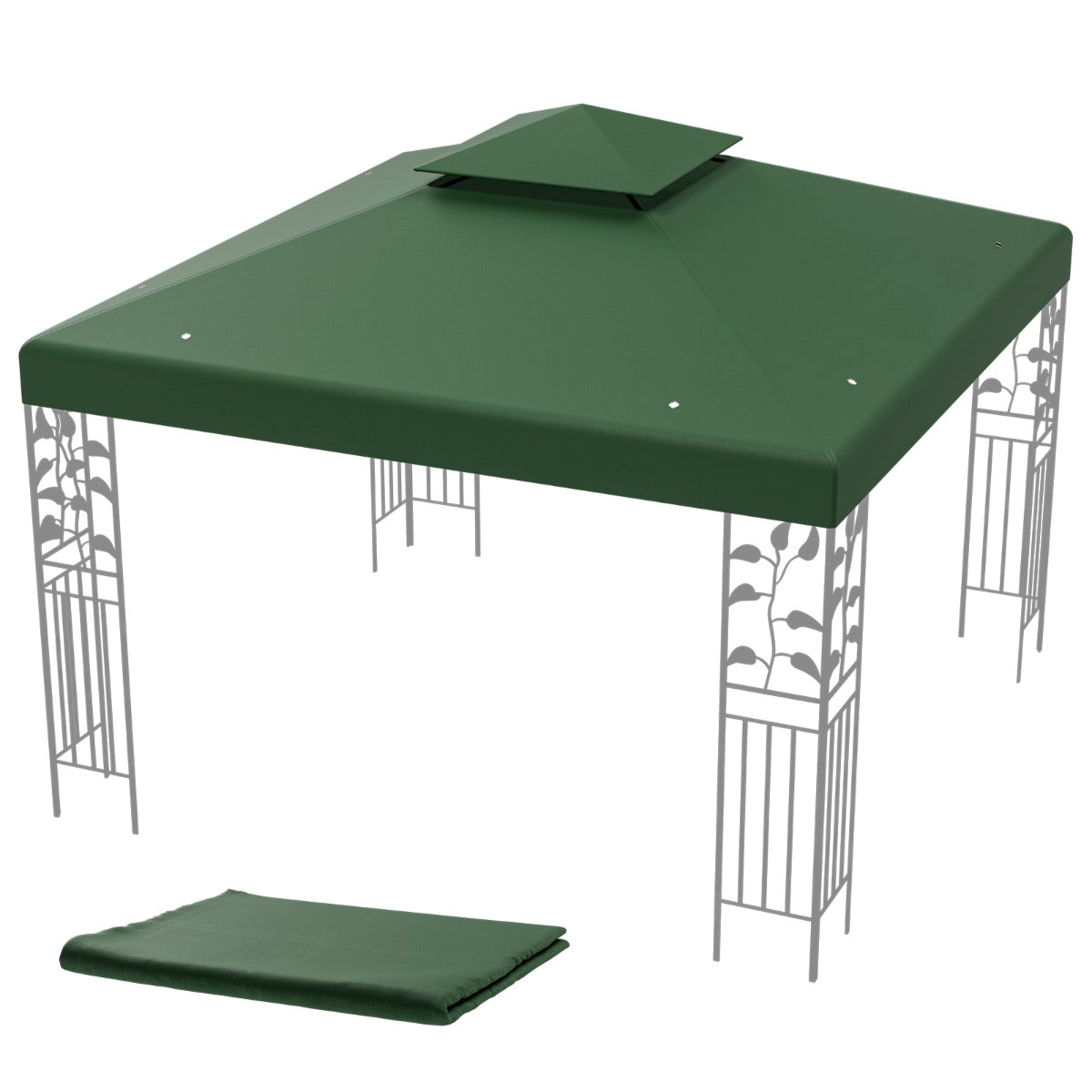 LIVSK Vervangende Prieelhoes 300 x 300 cm - Waterdicht Polyester - Dubbellaags voor Ventilatie - Klittenbandsluitingen - Beige