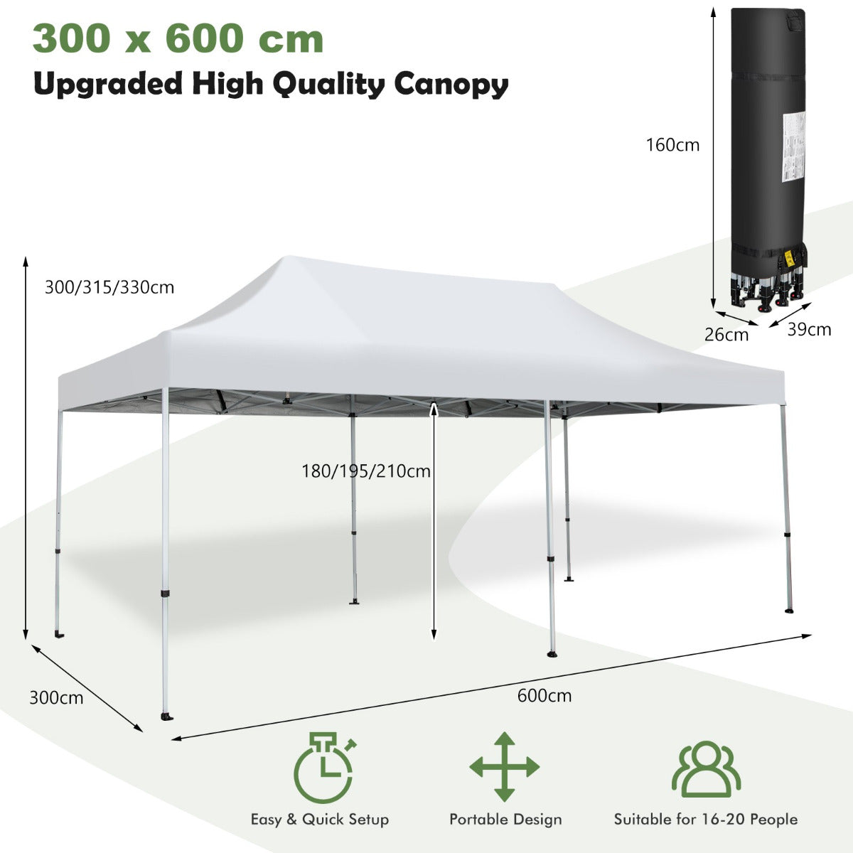 LIVSK Pop-up Paviljoen - Eenvoudige installatie - UV-bescherming 50+ - Voor 16-20 personen - Verstelbare hoogte - Wit