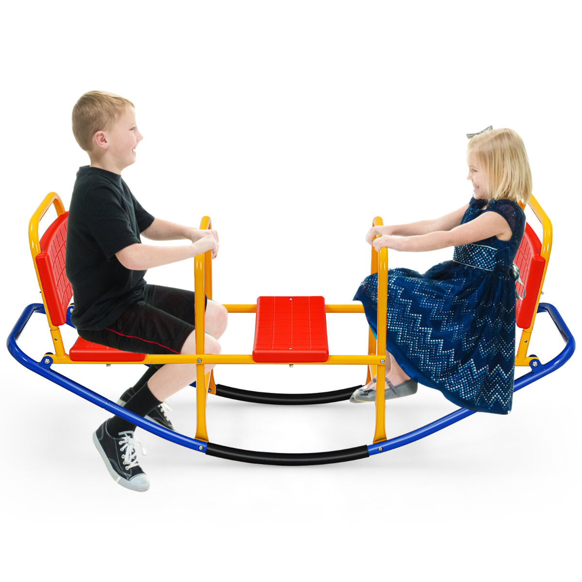 LIVSK 2-in-1 Wipwap en Schommelstoel - Geschikt voor 3-8 jaar - Ergonomisch en Veilig - Draagvermogen tot 100 kg - Geel