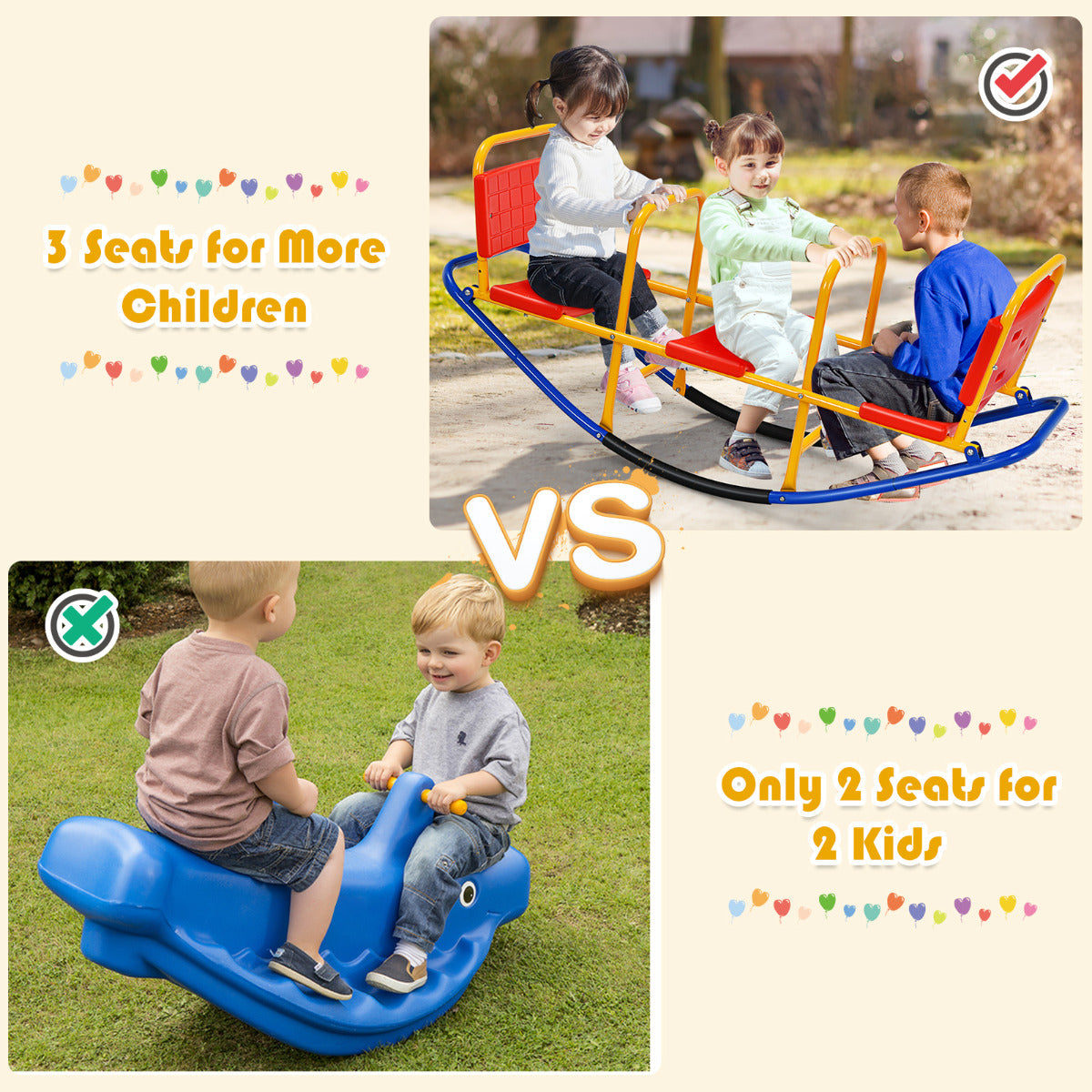 LIVSK 2-in-1 Wipwap en Schommelstoel - Geschikt voor 3-8 jaar - Ergonomisch en Veilig - Draagvermogen tot 100 kg - Geel