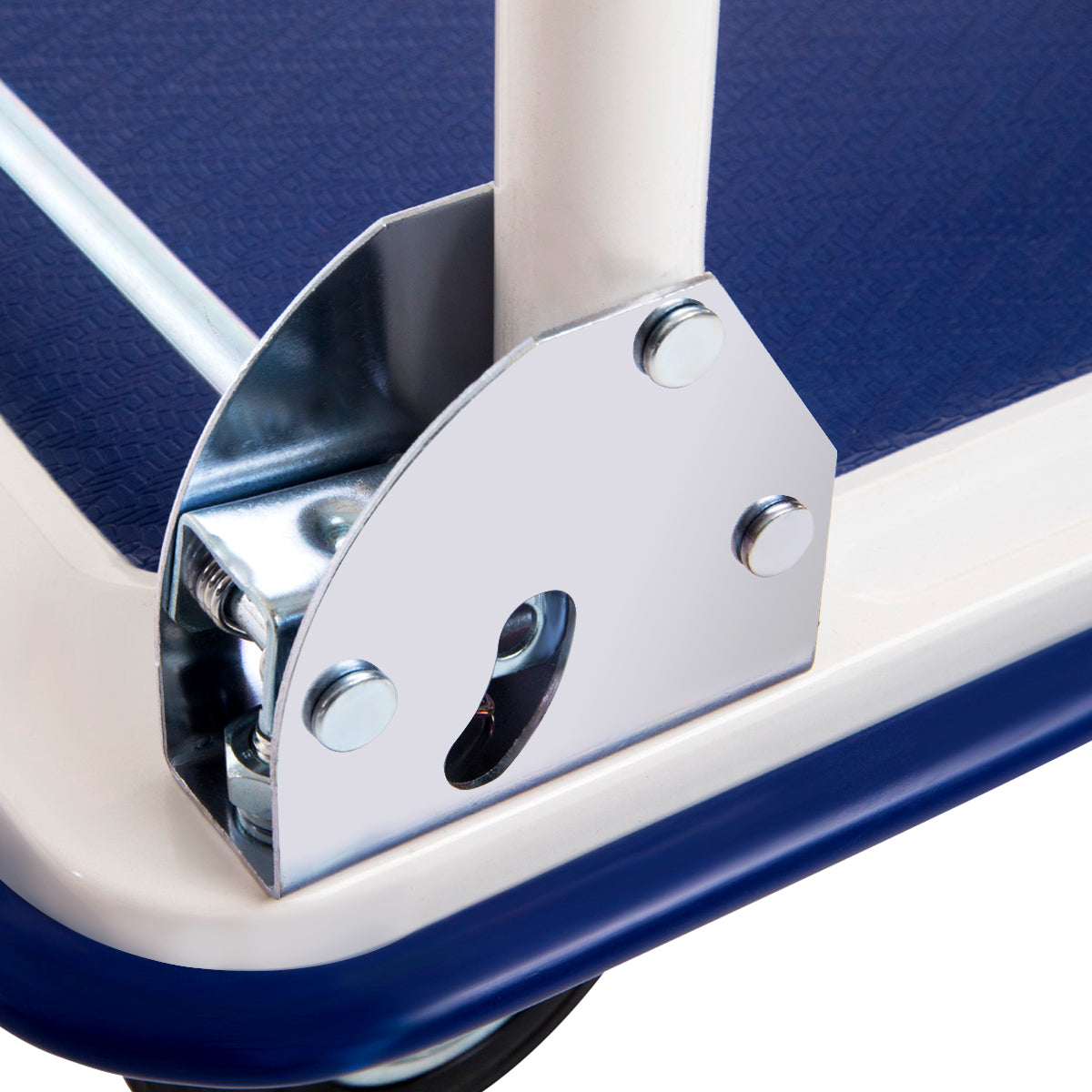 LIVSK Opvouwbare Platformwagen - Draagvermogen 300 kg - 2 Zwenkwielen - Stabiel en Compact - 90 x 61 x 88 cm - Blauw en Zwart