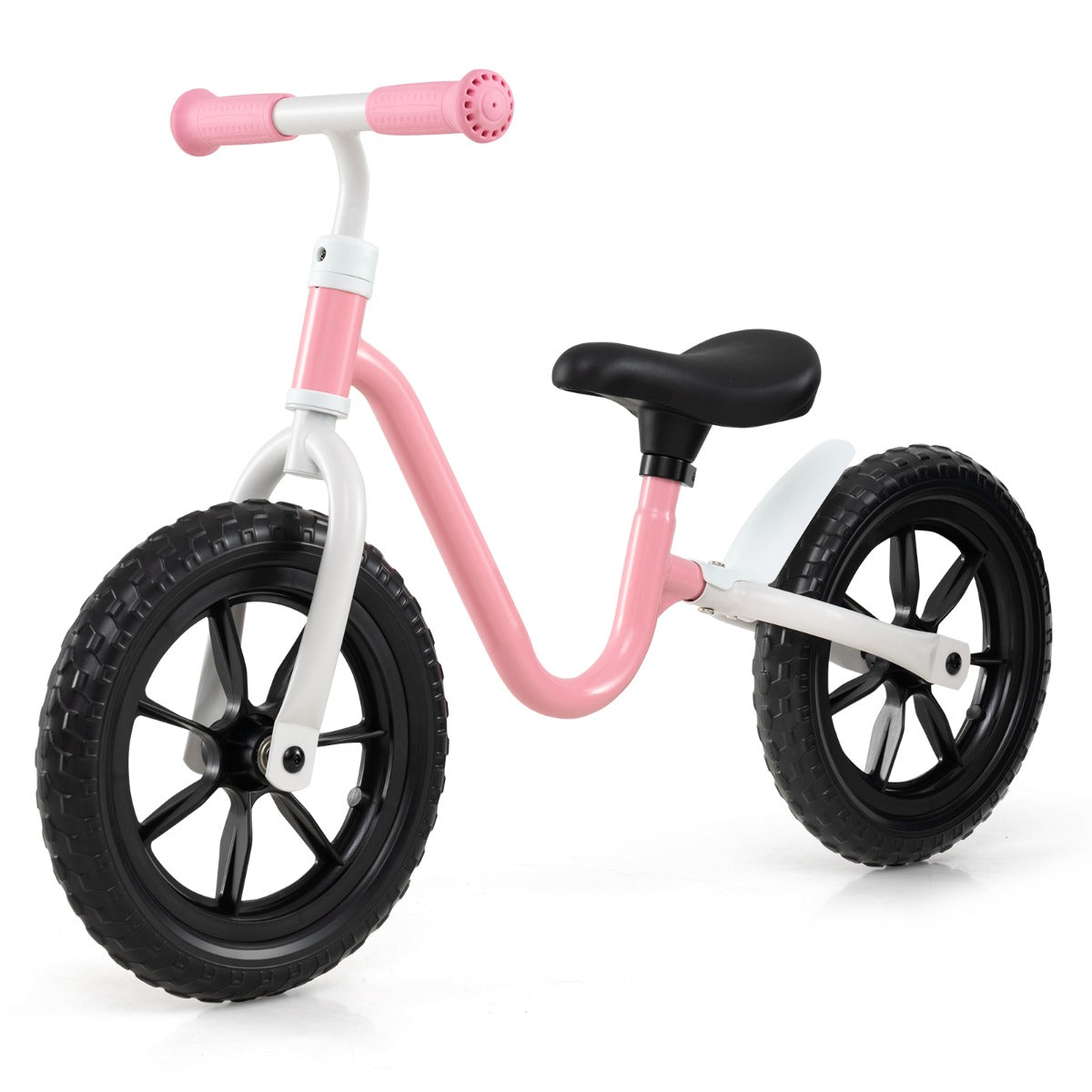LIVSK Loopfiets - Verstelbaar Stuur en Zadel - 30 cm EVA-wielen - Veiligheidslimiet 80° - Lichtgewicht - Roze