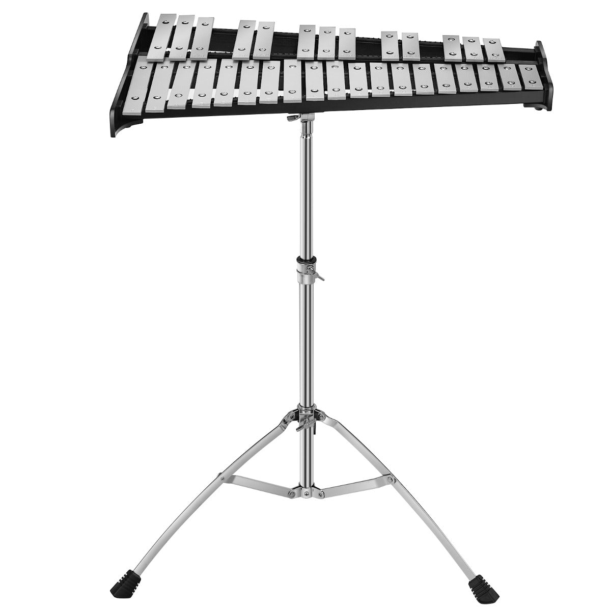 Livsk costway 32 noten xylofoon opvouwbaar slaginstrument met verstelbare standaard muziekstandaard 20 cm oefenschijf belhamers houten mallets 2
